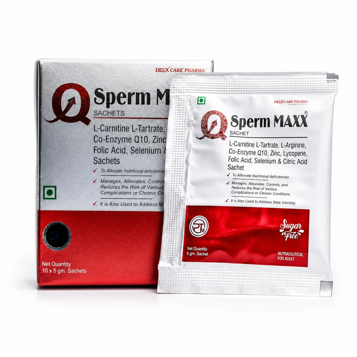 Sperm MAXX Sachets Box View WIth Sachets